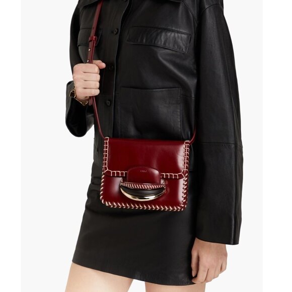 CHLOE Kattie Dark Ruby Red Crossbody Bag - Picture 17 of 17